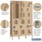 Salsbury Industries Wardrobe Locker, 45" W, 15" D, 78" H, (3) Wide, (6) Openings, Tan 82365TN-U - alternate 3